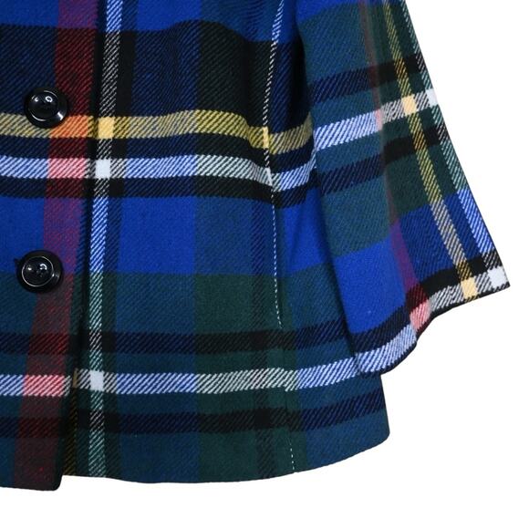 For Cynthia Womens S Button Down Wool Blend Plaid Jacket Coat - Picture 5 of 9